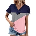 thumbnail image 2 of YHAJDS Womens Summer Tops Short Sleeve V Neck Casual Blouse Trendy Summer Top Daily Shirt, 2 of 5