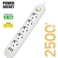 thumbnail image 1 of USB Power Strip With 3 Ports 5 Outlets 2m Cable EU Plug Surge Protection Extension Cord, 1 of 10