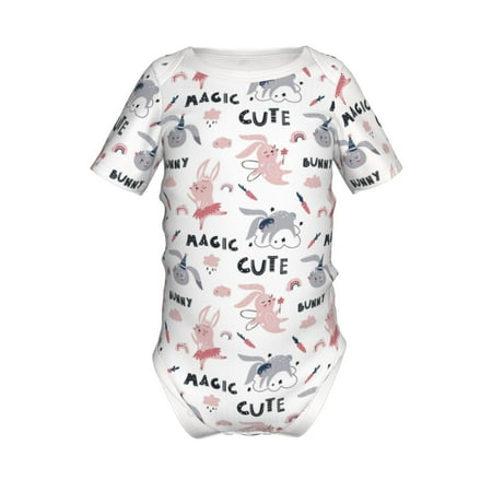 

Gaeub Cute Magic Bunny Print Infant Climbing Onesie Toddler Outfit Newborn Baby Bodysuit Baby Boy Girl Clothes -9M
