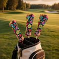 thumbnail image 2 of Uorisanigo Golf Club Head Covers, Ethnic Floral Golf Club Driver, Fairway Wood and Hybrid Headcover, PU Leather Design, Soft Fabric Accessories Gifts for Women, Set of 3, 2 of 7
