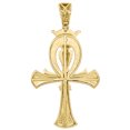 thumbnail image 2 of 10K Yellow Gold Diamond Ankh Key Of Eternal Life Pendant Cross Charm 1.12 Ct., 2 of 4