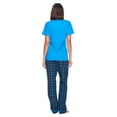thumbnail image 4 of Ashford & Brooks Women's Woven Short Sleeve Jersey Top & Pajama Pants Set, Black/Blue/Plaid, S, 4 of 5