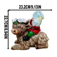 thumbnail image 3 of 9.13in Solar Gnome Riding Highland Cow Garden Statue with Globe Light Decor, Farmhouse Outdoor Solar Figurine Patio Yard Lawn Decorative Accent, 3 of 7