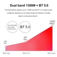 thumbnail image 3 of Dual Band 2.4/5G 1300Mpbs Tarjeta de Red Inalámbrica WiFi Bluetooth-Compatible 5.0 Likrtyny Para estrenar, 3 of 9
