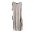 thumbnail image 5 of Vestido corto de manga corta con nudo en la cintura para mujer - Mezcla de lino ligera, corte ajustado para el verano, atuendo informal versátil, tallas S-XL, 5 of 5