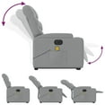 thumbnail image 4 of vidaXL Electric Stand up Massage Recliner Chair Light Gray Fabric, 4 of 9