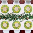 thumbnail image 7 of Ryvnso Flower on Green Round Plate Mats Dining Table Placemat Set of 4 for Holiday Decoration, 7 of 7