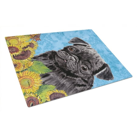 

Caroline s Treasures Pug Glass Cutting Board Large