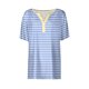 thumbnail image 4 of Fiudx Ofertas y Liquidaciones Blusa de Manga Corta con Estampado de Rayas a La Moda para Mujer, Camiseta con Cuello En V, Tops Informales con Botones, 4 of 5