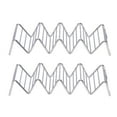 thumbnail image 1 of 2Pcs Taco Holder Stand 5 Pockets Rectangular Silver For Home Kitchen Prevents Mess, 1 of 5