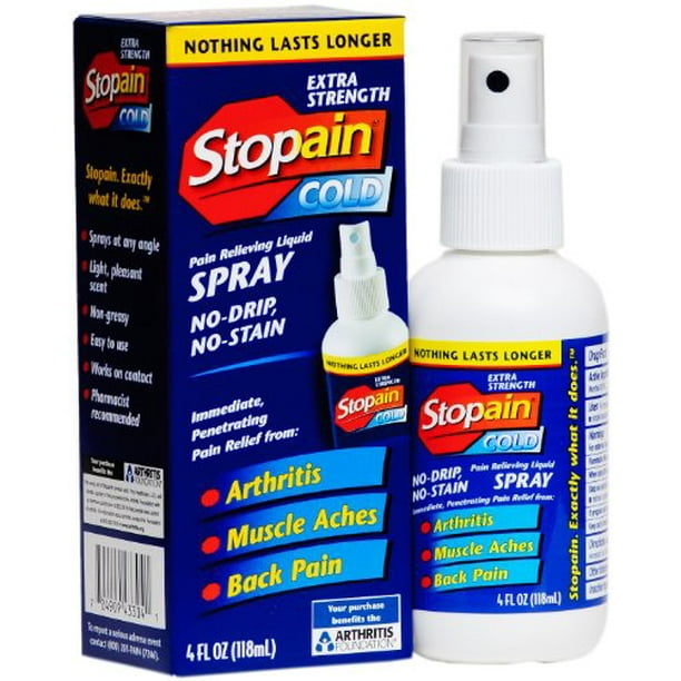 4 Pack Stopain Extra Strength Pain Relieving Spray, 4oz Each