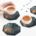 thumbnail image 7 of Disketp Magical Butterfly In Forest Funny Coasters,6 Pcs Leather Coasters with Holder, Perfect Housewarming Hostess Gifts,Protect Furniture from Water Marks Scratch and Damage,Octagon, 7 of 7