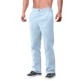 thumbnail image 2 of LNZGNM Mens Baggy Pants Elastic Waist Straight-Legs Pant with Pockets Lightweight Loose Solid Color Pants Casual Autumn Trousers,Light Blue XL, 2 of 4