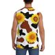 thumbnail image 4 of Fotbe Cow Print Sunflower Men's Camiseta sin Mangas Estampada para Hombres, Playera Casual para Gimnasio, Entrenamiento, Playa-Medium, 4 of 7