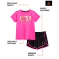 thumbnail image 5 of RBX Girls' Active Shorts Set - 2 Piece Short Sleeve T-Shirt and Athletic Mesh Shorts - Activewear Set for Girls (Size: 4-12), 5 of 7