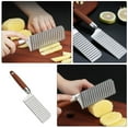 thumbnail image 5 of Crinkle Cutter Knife, Potatoes Crinkle Fry Cut and Vegetable Cutter for Veggies, Stainless Steel Carrot Slicer, 5 of 6