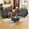 thumbnail image 2 of Soscana Sectional Sofa with Storage Ottoman and Loveseat, Modern 3 Seater L Shaped Couch Love Seat for Living Room Apartment Studio Office,Living Room Furniture Set,Dark Gray, 2 of 8