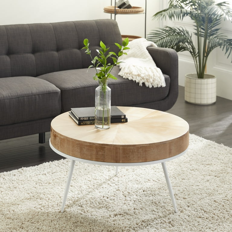Tan wood coffee table deals