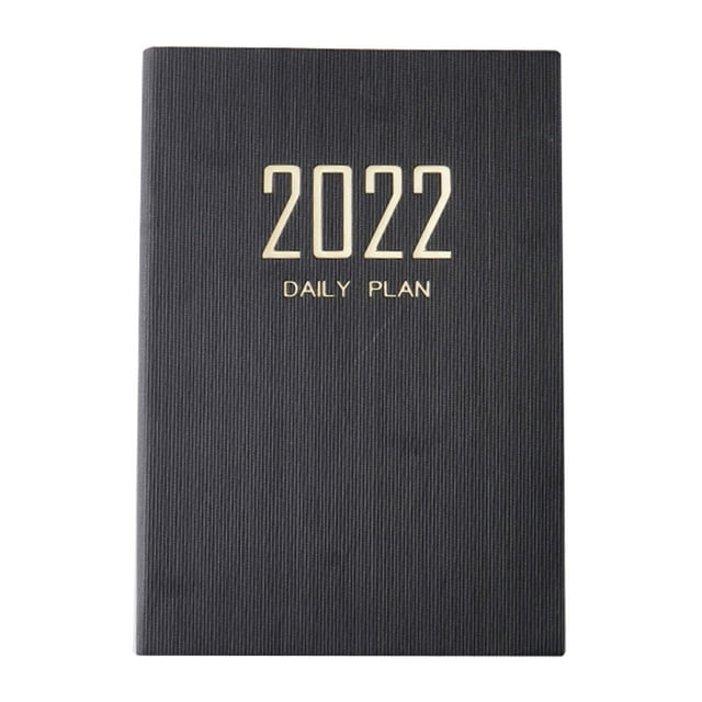 koolsoo 2022 Notebook to Do List PU Leather W/ 12 Months Year Noting Portable Black