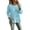 Light Blue, variant on Lenpel Womens Fall Tops Casual Loose Long Sleeve Ruffle Cuffs Shirts Fashion Drawstring Crew Neck Peplum Blouses