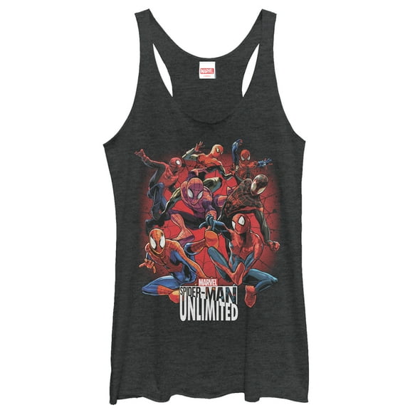 Women's Marvel Spider-Man Unlimited Versions  Racerback Tank Top Black Heather Medium