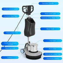 IMIKEYA Commercial Floor Buffer Grey Stainless Steel Plastic Cast Aluminum Copper for Efficient Cleaning