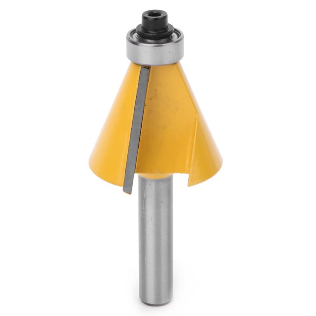 8mm Shank Chamfer Bevel Edging Router Bit with Bearing Woodworking Milling Cutter for MDF, Solid Wood, Particleboard, Plywood, Wooden Door Frame, Wooden Window Frame