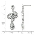 thumbnail image 2 of White Sterling Silver Earring Drop & Dangle Women'S Cubic Zirconia CZ Clear 35 mm 15, 2 of 2