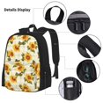 thumbnail image 5 of Naloa Light Green Plaid Sunflower Print Large Capacity Backpack Lunch Bag Pencil Case Combination 3 Piece Set for Student, 5 of 8
