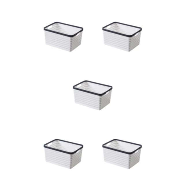Maytalsory Premium And Nest-able Storage Solution For Desk Storage Basket Widely white mini 5Set