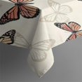 thumbnail image 3 of Beige Butterfly Pattern Rectangle Tablecloth 60"x84",Waterproof Polyester Rectangle Table Cloth, Wipeable Spillproof Polyester Tablecloth for Dining, Camping, Indoor and Outdoor, 3 of 5