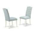 thumbnail image 2 of East West Furniture 3-piece Wood Dining Table and Chair Set in Linen White, 2 of 2