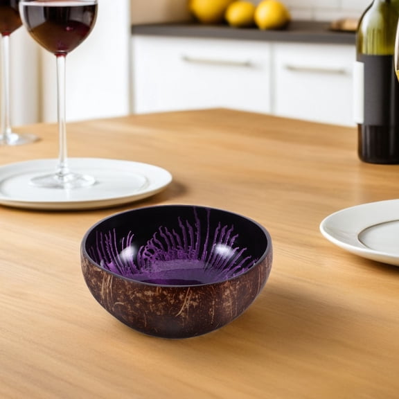 BESTYASH Small Candy Dish Natural Coconut Shell Bowl Decorative Design for Home 1Set