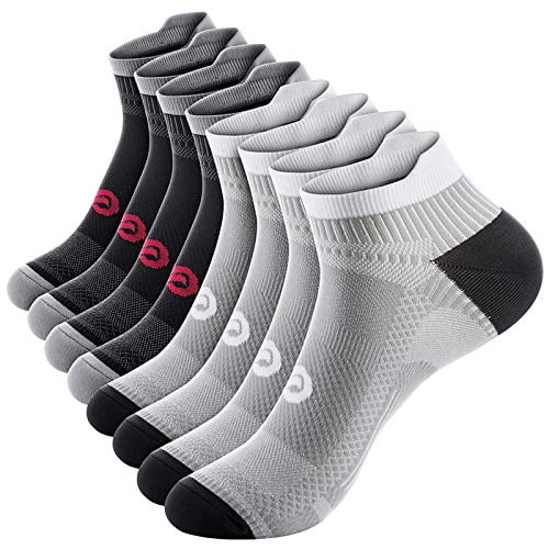 No Show Compression Socks for Men and Women (4 Pairs), Low Cut Running