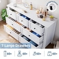 thumbnail image 3 of QinaQin Seven-Drawer Wardrobe Is a Modern, Minimalist Wooden Storage Unit with Gold Handles. It Boasts a Large Capacity and Is Suitable for Use In Closets, Hallways, Living Rooms, and Entryways, 3 of 9
