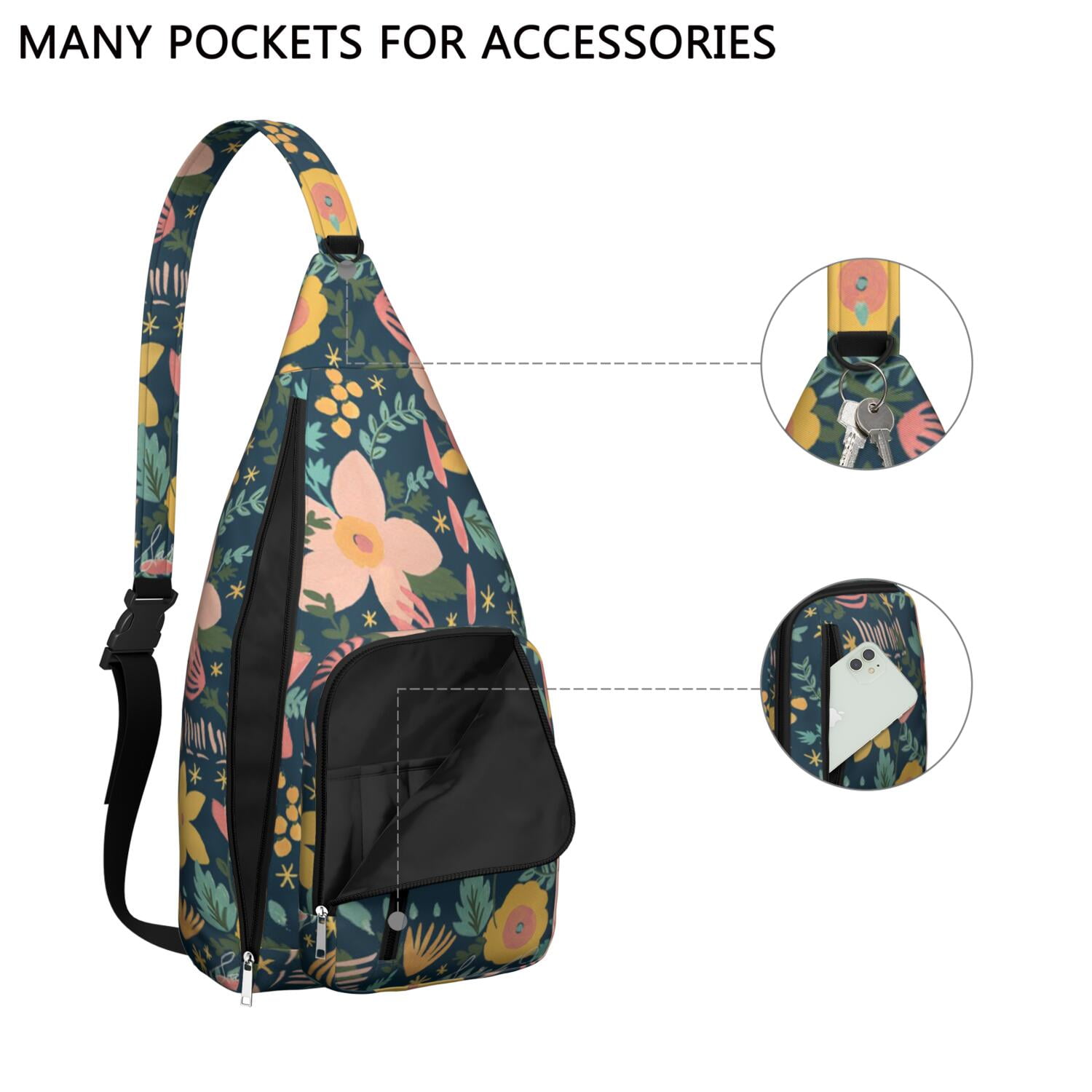 Tear - resistant Floral Sling Bag with Comfortable Strap for Women