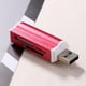 thumbnail image 3 of Lector De Tarjetas De Memoria Múltiple Usb2.0 4 En 1 Para Sd/Sdhc/Mini Sd/Mmc/Tf (Rojo), 3 of 7