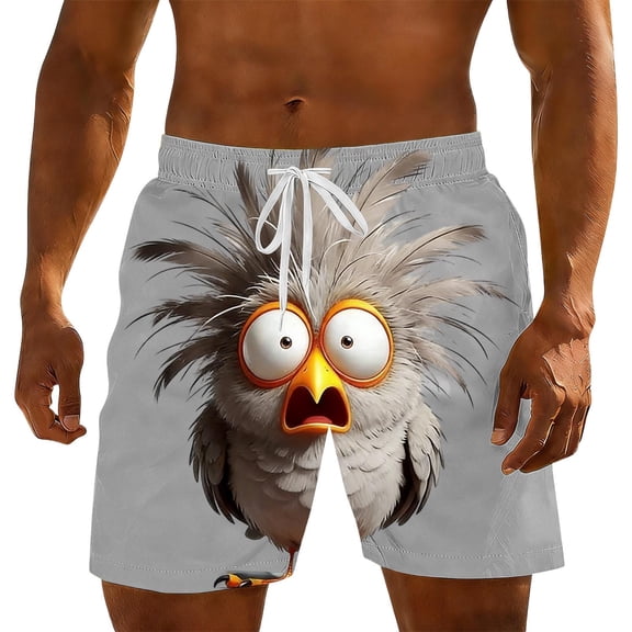Trunks for Men Swim Big Eyes Owl 3D Print Elastic Waist Drawstring Swim Trunks Quick Dry Funny Beach Shorts Novelty Summer Swimming Outfit