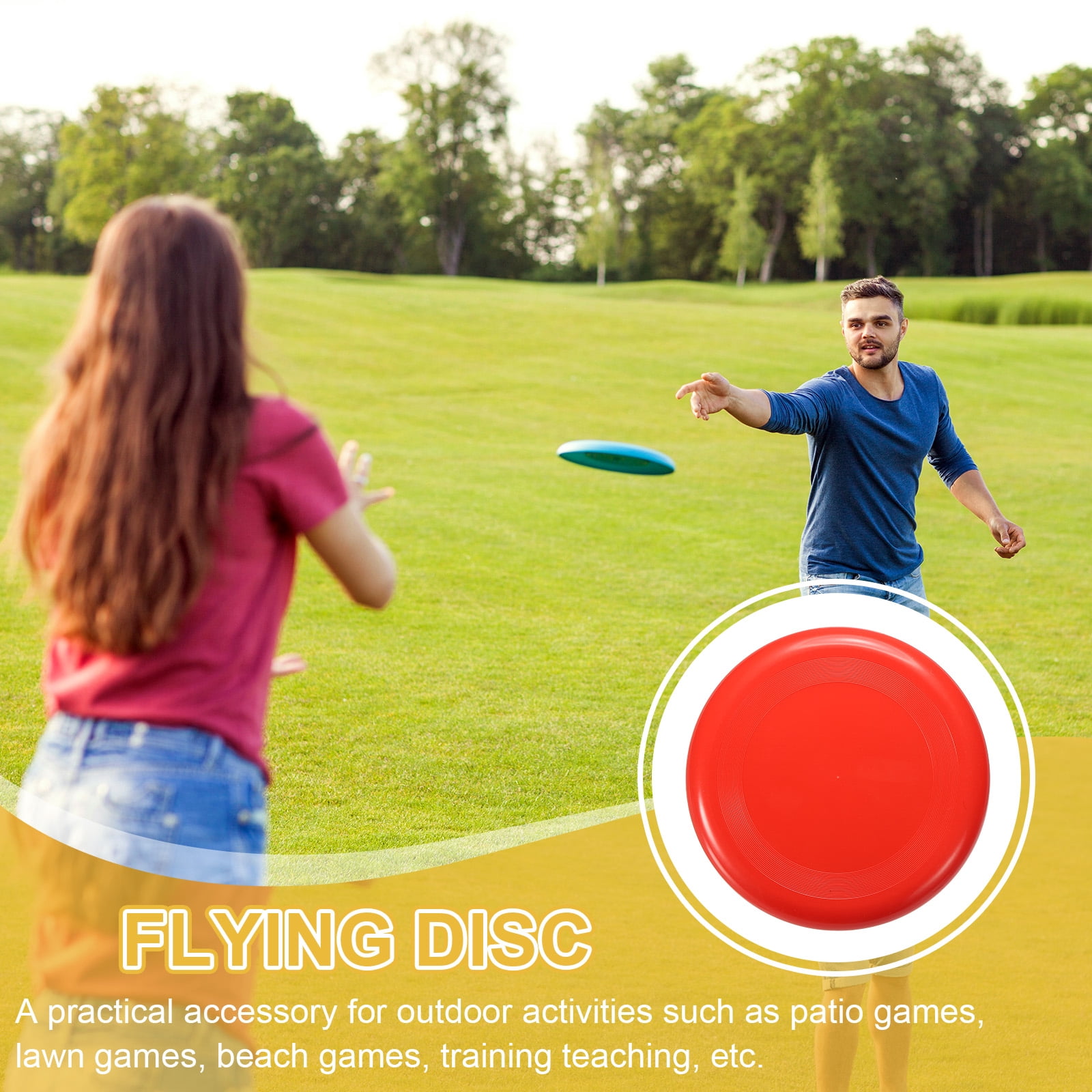 Uxcell Flying Disc Colorful Plastic Flying Disk Flyer for Outdoor Sports Training Playing Lawn Game Red