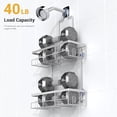 thumbnail image 4 of Shower Caddy Hanging Bathroom Organizer: Rustproof Shower Shelf for Inside Shower - No Drilling Shower Racks Over Showerhead - Bath Shelves Rack for Shampoo Soap Chrome, 4 of 6