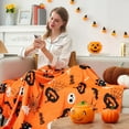 thumbnail image 4 of Halloween Blanket Spider Webs Pumpkin Ghost Spooky Blanket Gift for Girls Boys,Orange Plush Soft Halloween Throw Blanket for Couch, Bed, Sofa,Living Rooms 50"X60", 4 of 6