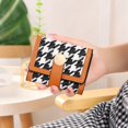 thumbnail image 2 of FeiraDeVaidade Houndstooth Coin Purses Buckle Canvas Coin Clutch Bag Lady Wallet Card Holder Case Short Purse Purse Card Wallet, 2 of 7