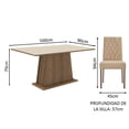 thumbnail image 3 of Juego de Comedor Mesa Tapa Madera 6 Sillas Britney Madesa - Marrón/Crema/Imperial, 3 of 9