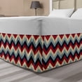 thumbnail image 1 of Chevron Bed Skirt, Triangle Abstract Geometrical Detailed Retro Vintage Image, Elastic Bedskirt Dust Ruffle Wrap Around for Bedding Decor, 4 Sizes, Baby Blue Navy Blue, by Ambesonne, 1 of 2