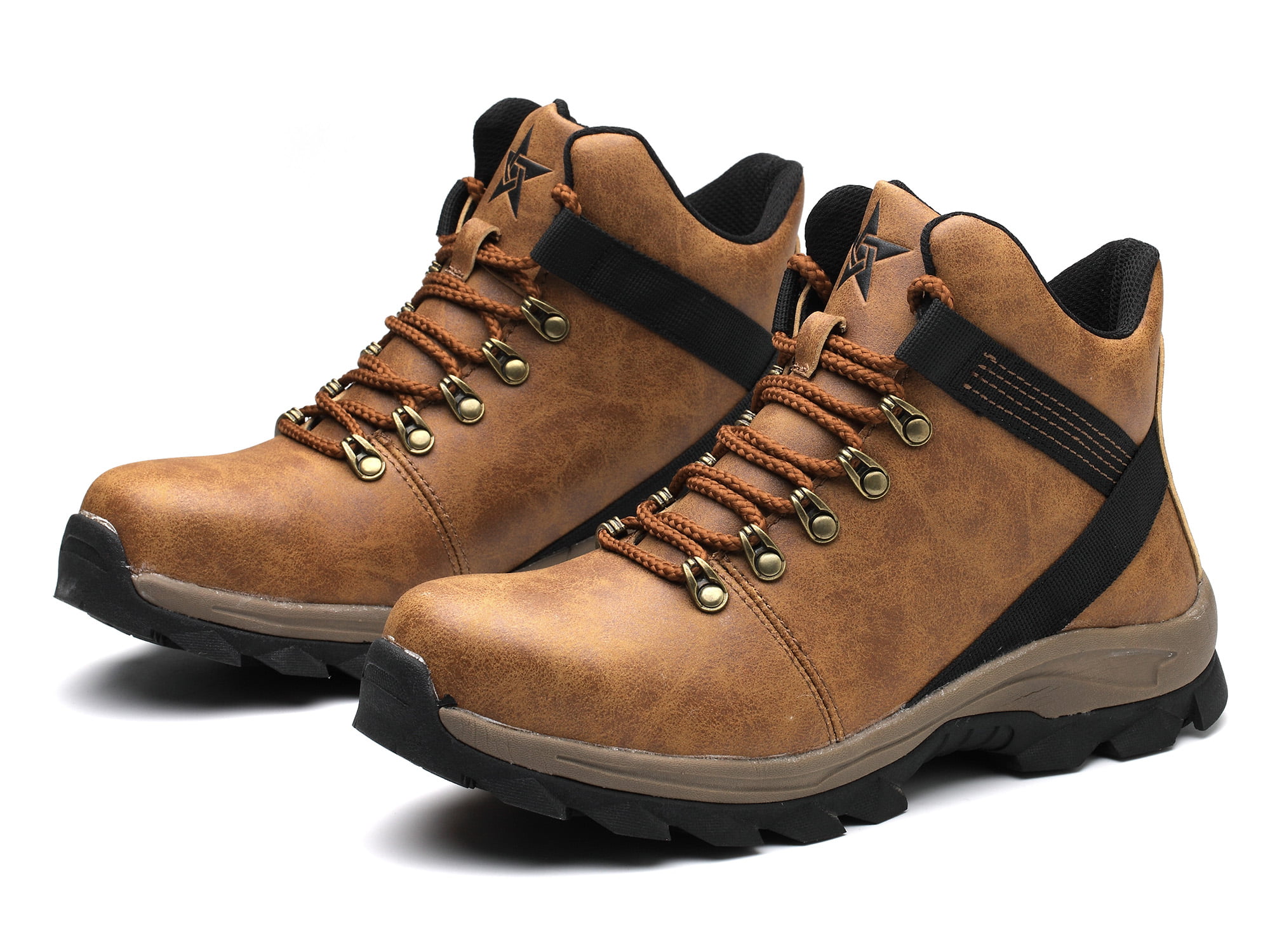 Mens Leather Work Safety Indestructible Shoes Steel Toe Waterproof Midsole Boots 