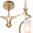 thumbnail image 3 of LNC Modern/Contemporary 3-Light Gold Chandelier with Glass Shade,LED Kitchen Island Light, 3 of 4