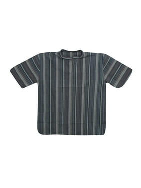 Mogul Men's Short Kurta Mandarin Collar Short Sleeves Cotton Indian Tunic Shirt