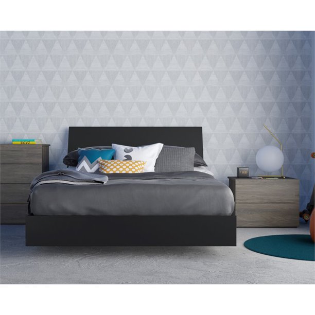 Avatar 3 Piece Full Size Bedroom Set Bark Grey And Black Walmart Com Walmart Com