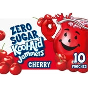 Kool-Aid Jammers Cherry Zero Sugar Kids Drink Juice Box Pouches, 10 ct Box, 6 fl oz Pouches