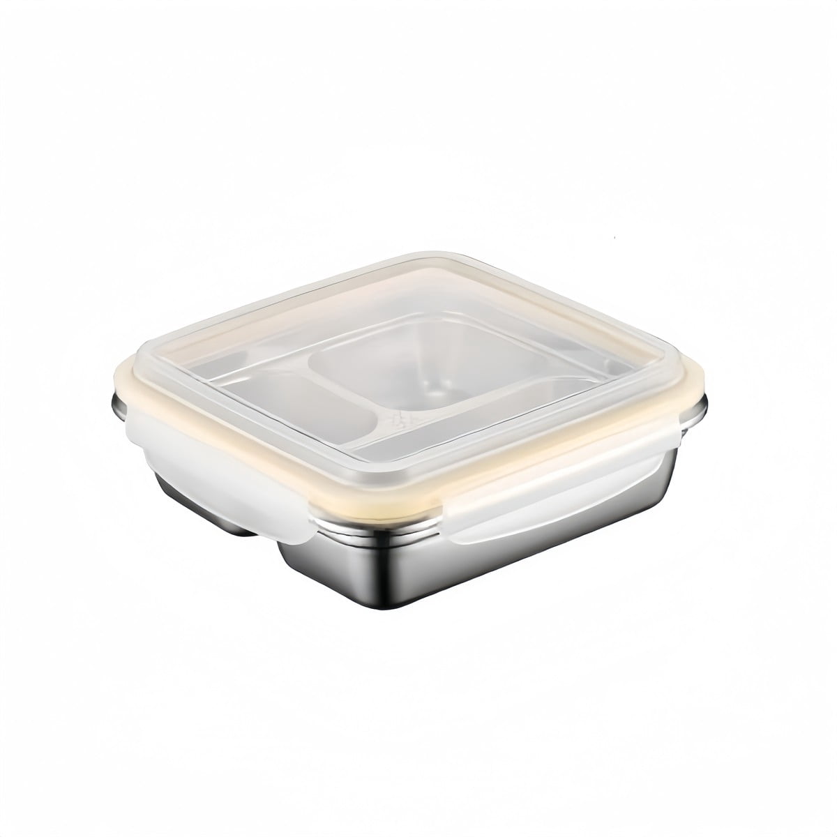 2 Compartment Stainless Steel Lunch Box Leak Proof Snack Container For School
